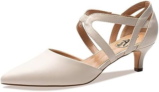 Trary Women's Low Heels Pumps Dress Pointed Toe Comfortable Casual Work Office Wedding Party Pumps Shoes, Beige, 7