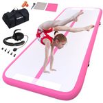 Inflatable Gymnastics Mat Tumbling Mat 10 ft 6.6 ft 13ft 16ft 20ft 4inch Thick Tumble Track Air Mat for Gymnastics For Home Kids Tumble Training Gymnastics/Yoga/Water/Dance(3m,pink)