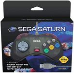 Retro-Bit SEGA USB Saturn 8-Button Arcade Pad, Slate Grey (RET00134)