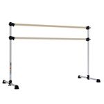 Vita Vibe - Prodigy Series 8 Foot Aluminum Portable Freestanding Double Ballet Barre, Satin Silver