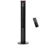 HOMCOM Freestanding Tower Fan Cooling for Home Bedroom with 3 Speed, 12h Timer, Oscillating, LED Panel, Remote Controller, Black