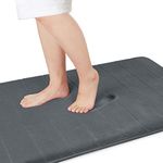 Yimobra Memory Foam Bath Mat Large Size,70 x 24 Inches Soft and Comfortable, Super Water Absorption, Non-Slip, Thick, Machine Wash, Easier to Dry for Bathroom Floor Rug, Dark Gray