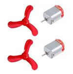 AVS COMPONENTS 2Pcs 3V - 6V DC Toy Hobby DC Motor 20x15x25mm + 6 inch 3 Blade Fan Propeller Prop fit for 2mm Shaft DC Motor DIY Science Projects