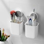 Rylan Plastic Wall Mounted Self Adhesive Toothbrush Holder/Toothbrush Holder/Toothbrush Holders for Toothbrushes,Toothpaste,Shaver,Razor&Make Up Brush (2).