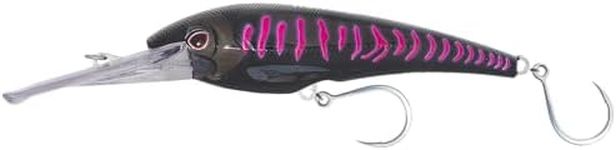 Nomad Design DTX Minnow 200 Heavy Duty SNK 8 Saltwater Fishing Lure with Autotune - Deep Diving Minnow Lure Ideal for Tuna, Wahoo & Mackerel, Trolls 12+ Knots-Black Pink Mackerel