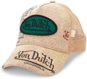 Von Dutch Monogram Trucker Cap, Mesh Back, Curved Bill, Snapback