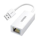 UGREEN Ethernet Adapter USB to 10 100 Mbps Network Adapter RJ45 Wired LAN Adapter for Laptop PC Compatible with Nintendo Switch Wii Wii U MacBook Chromebook Surface Windows macOS Linux (White)