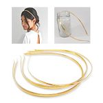 Craft Affair | Golden Metal hairband (Pack of 5) | Free size head band for Kids, Girls, Women and DIY projects