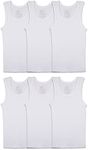 Fruit of the Loom Boys' Cotton White T Shirt, Tank - Toddler - 6 Pack - White, 2-3 Years