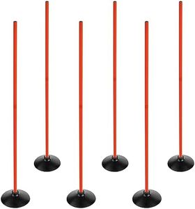 ASENVER Orange Soccer Agility Poles Set Detachable Sports Trainning Speed Pole Slalom Poles with Rubber Base Sport Traning Equipment (4.9 FT, Pack of 6)