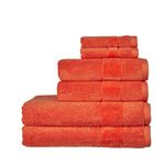 Christy Prism 6 Piece Towel Set in Orangeade 100% Turkish Cotton - Super Soft & Quick Dry - Machine Washable - 550GSM - 2 Bath, 2 Hand & 2 Face Towels