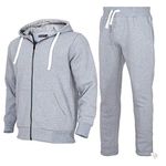 Men's Tracksuits 2 Pieces Full Zip Athletic Gym Jogging Sweatsuits for Men(Grey,M)