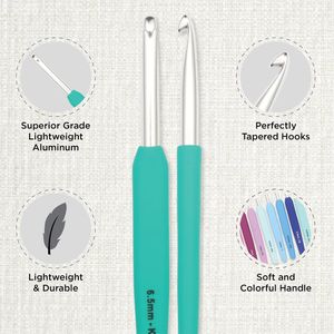 KnitPro Waves Crochet Hook Set – Ergonomic Handles, 9-Piece
