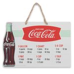 Coca-Cola Measurements Hanging Metal Sign - Fun Coca-Cola Cooking Conversion Chart for Kitchen - Great Gift Idea