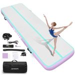 HMTAOLIFE Inflatable Gymnastics Air Mat Tumbling Track, 6.6/10/13/16/20ft Tumbling Mat Air Tumbling Track for Kids, Air Training Mat with Air Pump for Home/Water Fun/Gym/Yoga/Training/Cheerleading