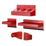 EMENTOL 4PCS Magnetic Tool Shelf Set, Tray, Paper Towel Holder, for Tool Organizer, Magnets Any Metal Surface, Red