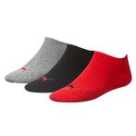 PUMA Men's Puma Unisex Sneaker Plain 3p Socks, Black/Red/Grey, 12-Oct UK, one size, K-REY-PU501BSE9