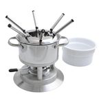 Swissmar F66417 Arosa Fondue Set 11-Piece, Multi-Purpose Fondue Set for Meat Broth, Cheese and Chocolate with Ceramic Insert,1.5L, Includes 6 Forks, Gift Boxed