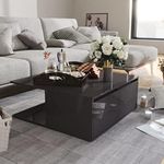 Modern-style Coffee Table with Compartments and Drawers - Chipboard Center Table - Couch Table Furniture for Living Room Kitchen Bedroom