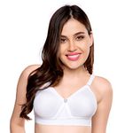 TRYLO Women's Non-Wired Bra (ALPA_White_34D)