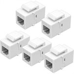 NECABLES 5Pack CAT3 Telephone Keystone Jack Phone Keystone Coupler RJ11 6P4C Female to Female White