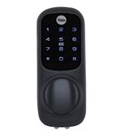 Yale Keyless Connected Door Lock - Black - No Key Needed, Lock/Unlock with PIN Code, Key Tag, Key Fob, Key Card, Phone Tag, Compatible with 60 mm Nightlatch