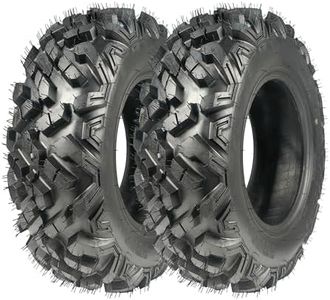 GarveeTech 25x8-12 ATV/UTV Tires, 25x8-12 25x8x12 All Terrain 6PR Heavy-Duty Trail Mud Sand Off-Road Tires with 18 mm Deep Tread (Set of 2, Tubeless)