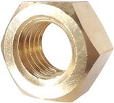 7/8-9 Full Finished Hex Nuts, Solid Brass, Grade 360, Plain Finish, Quantity 5