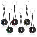 EASONGEE 6pcs Racing Tire Key Chain, F1 Tyre Keyring, Mini Cute Tyre Keyring, Formula 1 Tire Keychain Rubber Tire Key Ring, Simulation Cartoon Small Tire Keychain for Car Decoration