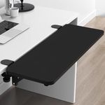 ybaymy Foldable Keyboard Tray 75 x 25Cm Desk Extender Tray Punch-Free Clamp on Ergonomic Mouse Keyboard Platform Extender, Computer Elbow Arm Support