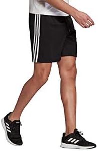 Adidas Men's 3 Stripe French Terry Shorts, Large, Black/White