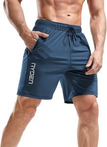 3Colors Men's Outdoor Quick Dry Lightweight Sports Shorts with Zipper Pocket -RYDER (L, Airforce)