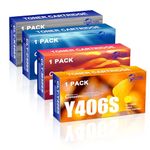 406S Toner Cartridge 4 Pack K406S C406S M406S Y406S Replacement for Samsung CLT-406S C410W C460W C460FW CLP-365 CLP-365W CLX-3300 CLX-3305 CLX-3305FW Printer(BK / C / M / Y)