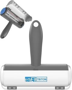Triton Pet Hair Remover w/Fur Trapping Compartment - Easy to Use Pet Hair Removal Tool - Cat & Dog Hair Remover for Couch, Furniture, Clothes, Bedding, Car - Reusable Lint Roller