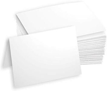 Hamilco White Cardstock Thick Paper - 5 x 7 Blank Folded Cards - Greeting Invitations Stationary - Heavy Weight 80 lb Card Stock for Printer - 100 Pack (100 Pack)