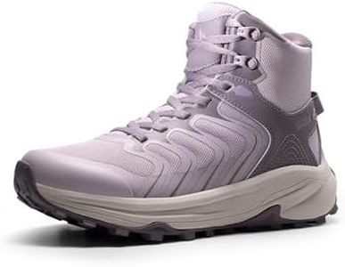 NORTIV 8 Women's Hiking Boots Waterproof with Arch Support Sneakers Walking Outdoor Comfortable Lightweight Boot Echo Mid,Size 6.5,Light Purple,NWUMHB2502