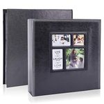 Artmag Extra Large Capacity Leather Cover Wedding Holds 500 Horizontal and Vertical 4x6 Photos with Pages Family Photo Album (Black)