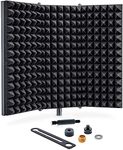 Souvenir 3 Panel Vocal Booth Foldable Microphone Isolation Shield Sound Absorbent Reflection Filter Noise Proof Foam Shield for Home/Studio Recording Dubbing Singing Podcasting Broadcasting (3 - Panel)