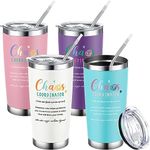 Mifoci 4 Set Chaos Coordinator Gifts Employee Appreciation Week Gifts Coworkers Thank You Tumblers 20 oz Stainless Steel Tumbler Cup for Teacher Nurse Leader Office Team (Soft Colors)
