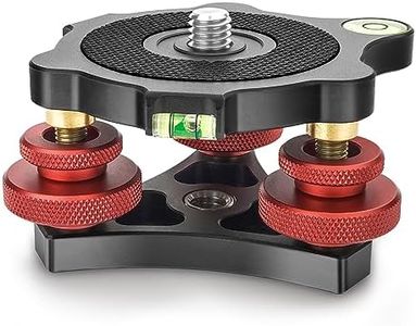 CAVIX Camera Leveler Tripod Leveling Base Tri-Wheel Head for Macro Photography Aluminum w Bubble Level 3 Axis Level with +/-5 Degree Precision Adjustment for DSLR Camera Rotator Panoramic Head LP-64