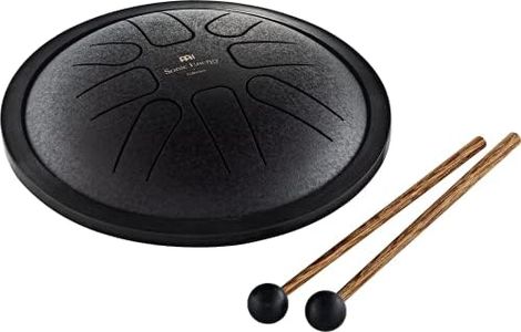 Meinl Sonic Energy 7" Steel Tongue Drum for Meditation, Sound Healing Therapy or Yoga, Includes Mallets and Bag â€” Pre-Tuned Melodic Scale, Black, Small (SSTD1BK)