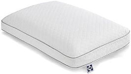 Sealy Essentials Memory Foam Bed Pillow for Pressure Relief, Adaptive Memory Foam Pillow with Washable Knit Cover, Standard, 24 x 16 in x 5 in,White