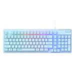 AF981 Wired 99Keys Computer Keyboard, Quite Brown Mechanical Feeling Membrane Gaming Keyboard, Colorful Backlit, Volume Scroll Wheel for PC Laptop, Blue