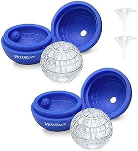 WllRun 2 Packs Star Wars Death Star Silicone Ice Cube Mold Tray,Chocolate Maker Tools,Ice Ball Shape for Drinks(Blue)