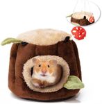 Aichillatum Guinea Pig Hideout Hamster Cage Accessories,Stump Style Soft Washable Hedgehog,Ferret,Rat Hammock for Cage,Chinchilla,Ferret, Bunny Bed,Small Animal Houses & Habitats(S)