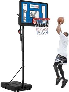 Yaheetech Panier de Basketball Portable sur roulettes Réglable en Hauteur 2,74-3,49 m avec Poignée de Réglage à Une Main Panier de Basket Base Lestée pour Enfants et Jeunes