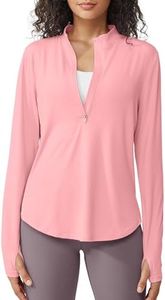 G4Free UV Protection Golf Shirts for Women UPF 50+ SPF Workout Running Long Sleeve Tops Sun Shirts for Hiking Fishing Outdoor (Pink,M)