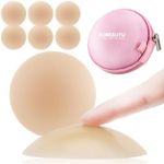 4 Pairs Pasties Nipple Covers with Travel Box, Reusable Silicone Breast Petals for Women, Champagne