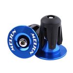 2PCS Bicycle Handlebar Ends Bike Parts Aluminium Alloy MTB Bike Handle Bar Grips Plugs for Bicycle Accessories(Blue)