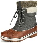 DREAM PAIRS Women's Mid Calf Waterproof Winter Snow Boots Monte,Size 7,Tan/Khaki,Monte_01